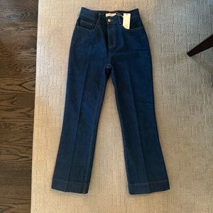 Tory Burch Blue Denim Cropped Jeans